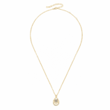 GLAMAVERA Elyenne Pendant 1CT moissanite infinity necklace in gold, full view on a white background
