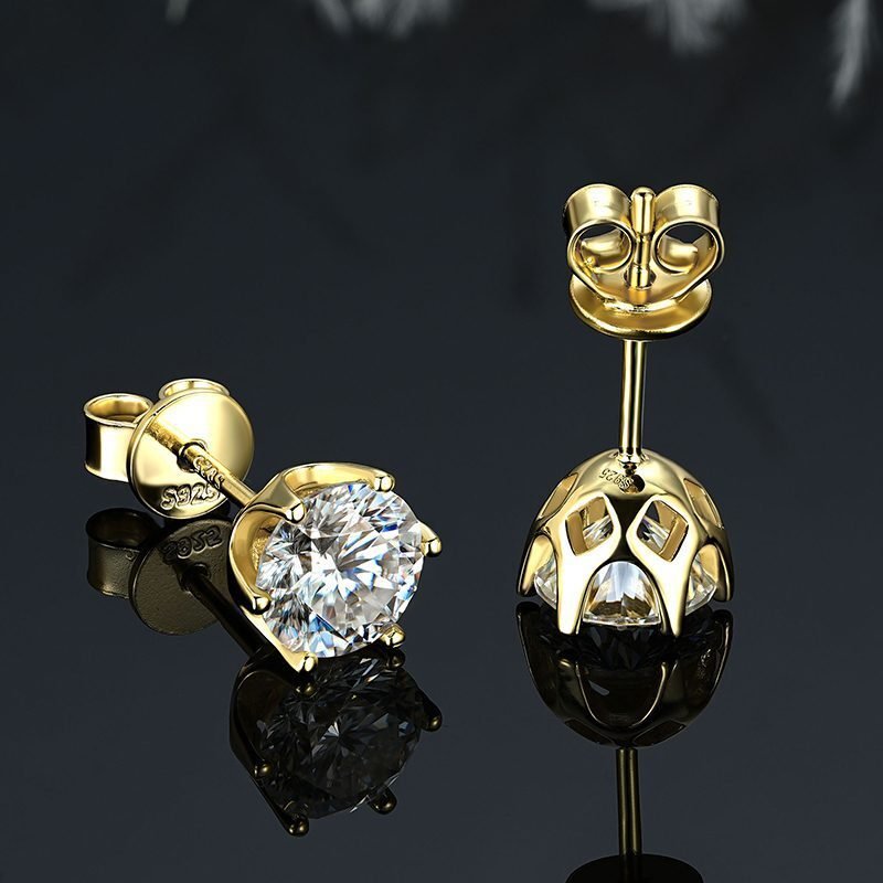 Details of the GLAMAVERA Fenroe Studs in 925 sterling silver-18K Gold