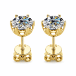 Fenroe Studs gold-tone earrings with posts and butterfly backs