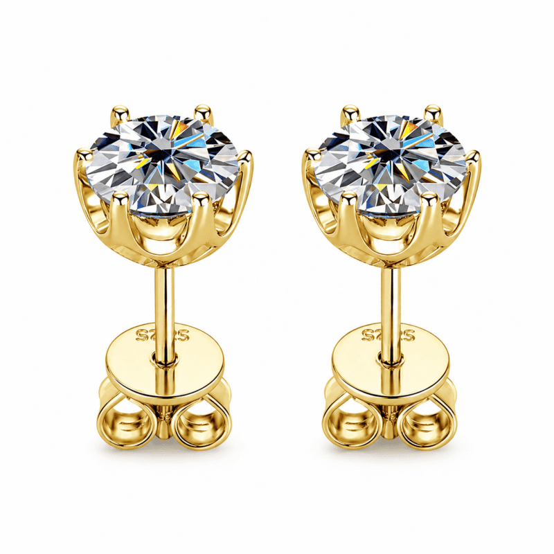 Fenroe Studs gold-tone earrings with posts and butterfly backs