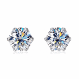 GLAMAVERA Fenroe Studs moissanite earrings in 925 sterling silver, front view