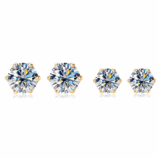 GLAMAVERA Fenroe Studs moissanite earrings shown in two available sizes