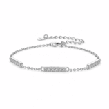 Bracelet GLAMAVERA « Halvane » à maillons fixes en moissanite et argent sterling 925 sur fond blanc