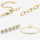 Details of the GLAMAVERA Kessane Bar Bracelet in 14K gold-plated 925 sterling silver