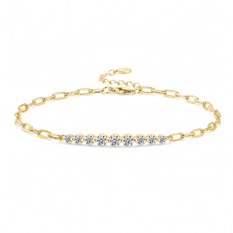 glamavera-kessane-bar-bracelet-gold-main Bracciale GLAMAVERA Kessane Bar, un bracciale tennis con moissanite in argento sterling 925 placcato in oro 14 carati