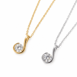 Gold and silver Nerine Moissanite Curl Necklace by GLAMAVERA
