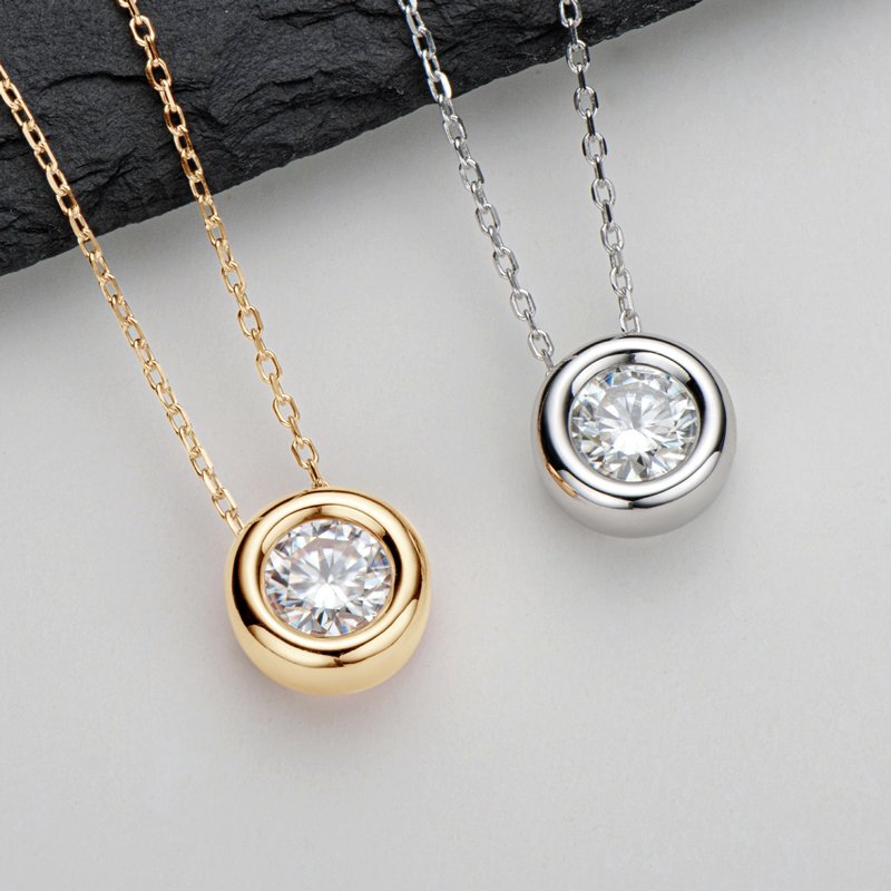 Torvane gold and silver 1CT moissanite bubble necklaces