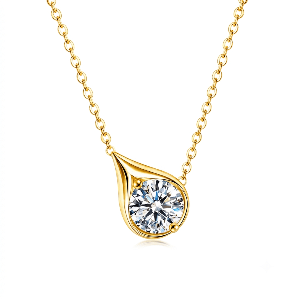 Velrose Droplet Necklace in gold finish