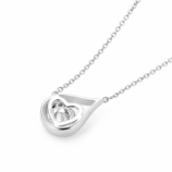Back view of the silver finish Velrose Droplet Necklace showing the open droplet setting and moissanite stone.