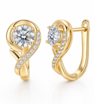 Verlane Hoops Moissanite Earrings in 925 Sterling Silver