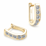 moissanite huggie hoop earrings sterling silver Glamavera 1