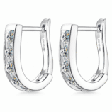 moissanite huggie hoop earrings sterling silver Glamavera 2