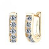 moissanite huggie hoop earrings sterling silver Glamavera 5