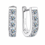 Moissanite huggie-oorbellen van sterling zilver Glamavera 7