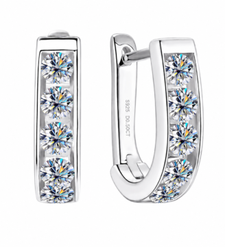 moissanite huggie hoop earrings sterling silver Glamavera 7