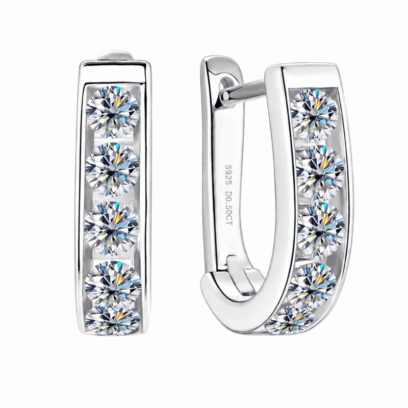 Moissanite huggie-oorbellen van sterling zilver Glamavera 7