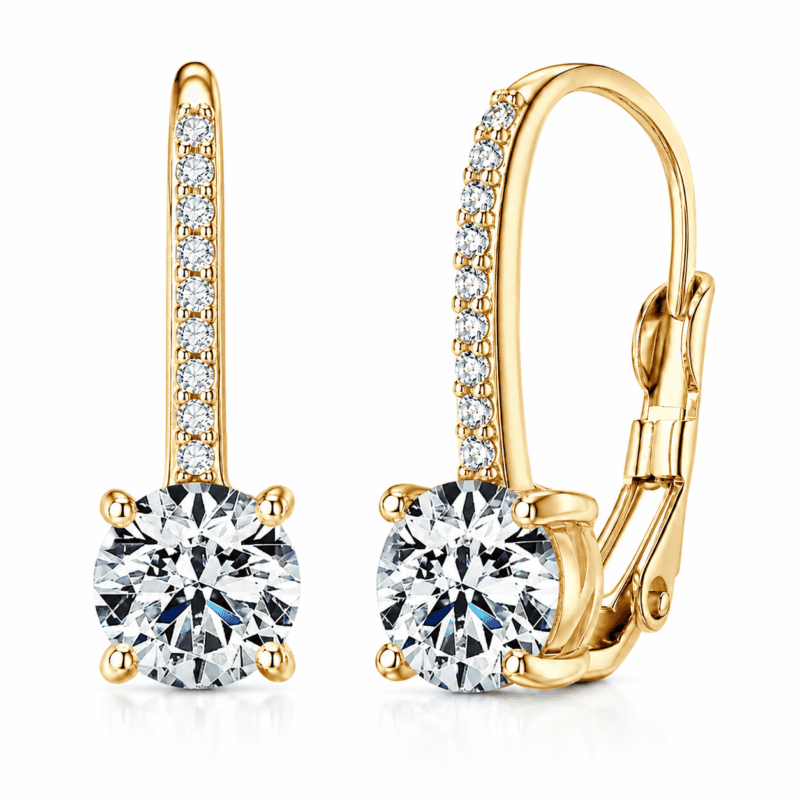rivane-drops-gold-moissanite-earrings-isolated Isolated Rivane Drops gold-tone moissanite leverback earrings