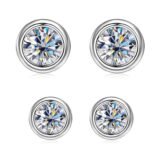 Torvane moissanite bubble stud earrings in gold-tone and silver size options